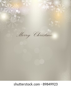 Vector Christmas background with white snowflakes and place for your text