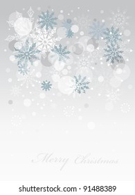 Vector Christmas background with white snowflakes