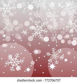 Vector of christmas background wiht snowflakes in winter season.