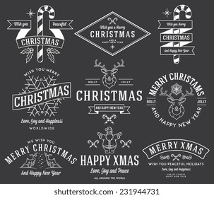 Vector christmas badges and labels for any use