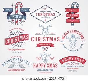 Vector christmas badges and labels for any use