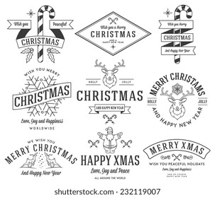 Vector christmas badges and labels for any use