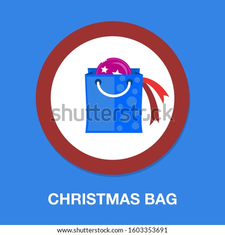 Vector christmas bag Isolated - shopping bag icon, sale Sign - Vector merchandise. packaging present Illustration
