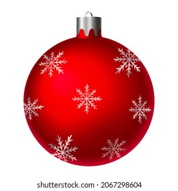 vector Christmas bal, Red, realistic isolated on white background