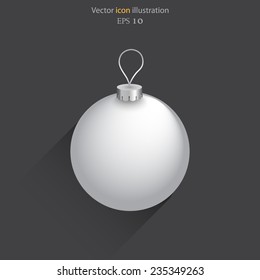 Vector Christmas ball background icon illustration. Eps 10.