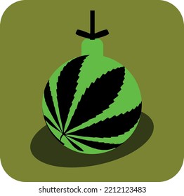 bola de navidad vectorial con cannabis