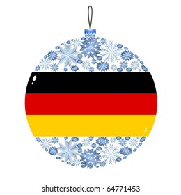 Vector Christmas ball with the flag of Germany