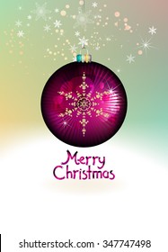 Vector Christmas Ball, Greeting Card Design for text