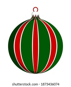 bola de navidad vectorial aislada en fondo blanco