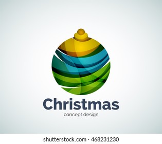 Vector Christmas ball logo template, abstract business icon
