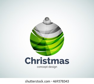 Vorlage für das Vektor-Weihnachtsball-Logo, abstraktes Geschäftssymbol