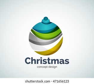 Vorlage für das Vektor-Weihnachtsball-Logo, abstraktes Geschäftssymbol