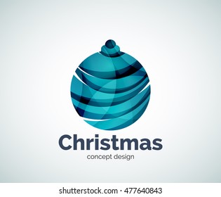 Vector Christmas ball logo template, abstract business icon