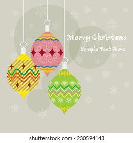 Vector Christmas ball made from geometric - Christmas card / Christmas background with Christmas ball illustration / geometric patterns Christmas ball greeting card 