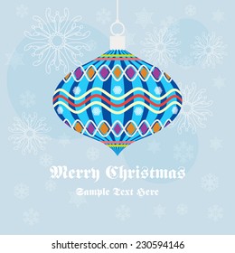 Vector Christmas ball made from geometric - Christmas card / Christmas background with Christmas ball illustration / geometric patterns Christmas ball greeting card 