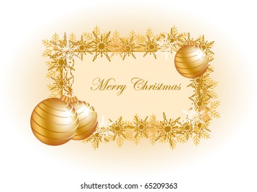 Vector Christmas ball on abstract golden lights background, eps10