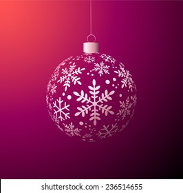 Vector Christmas ball on purple background