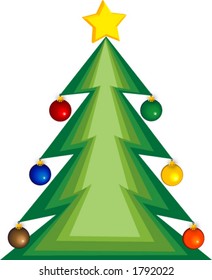 Vector christmas ball on tree.