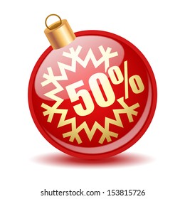 Vector christmas ball, sale concept - EPS10
