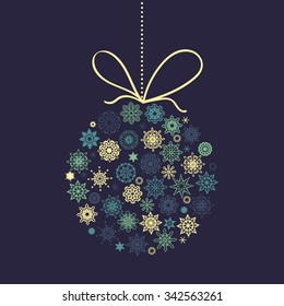 Vector Christmas Ball with snowflakes