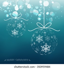 Vector Christmas ball snowflakes background