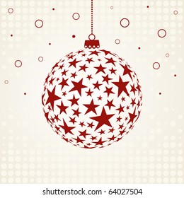 vector christmas ball with stars