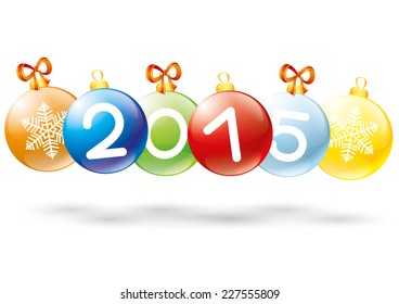Vector christmas balls. 2015 year. 