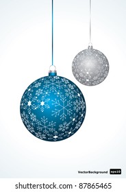 Vector christmas balls background.