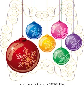 Bolas vectoriales de Navidad. Antecedentes Navidad y Año Nuevo. (Véase también la versión de raster en mi cartera)