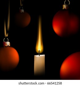 bolas vectoriales de Navidad y velas