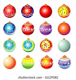 Vector Christmas balls collection.
