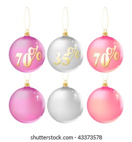 Vector christmas balls. Discounts.