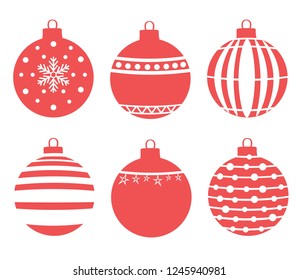 Vector christmas balls isolated on white background