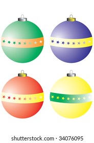 Vector Christmas balls isolated on white background