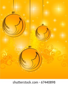 Vector christmas balls on a abstract background