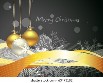 vector christmas balls on dark background