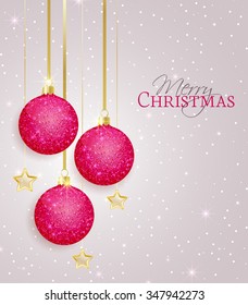 Vector Christmas balls on a gray  background
