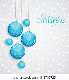 Vector Christmas balls on a silver background