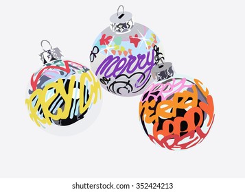 vector Christmas balls on the tree