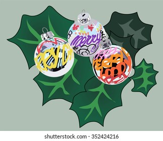 vector Christmas balls on the tree