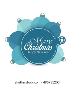 Vector Christmas balls on white background, Merry Christmas card