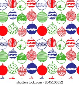 Vector Christmas balls. Pattern for Christmas and New Year. For printing on fabric.