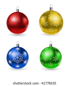 vector christmas balls set