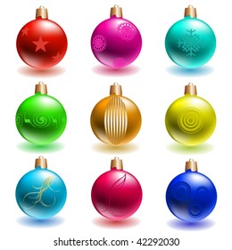 vector christmas ballsset