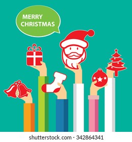 vector christmas banner flat design