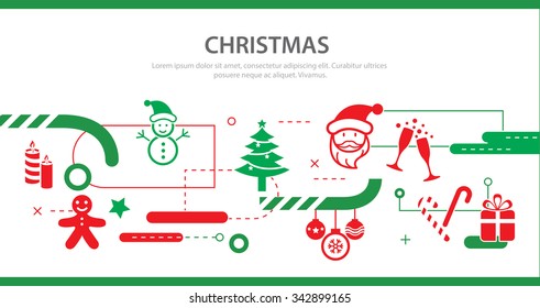 vector christmas banner flat design