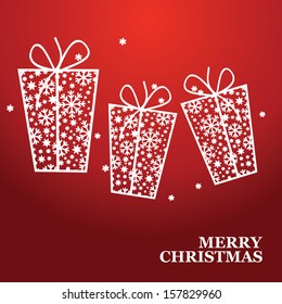 Vector Christmas banner with Christmas gift