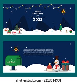 vector Christmas banner pack collection with illustration element for natal christimas day and happy new year greeting welcome holiday