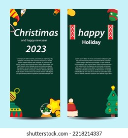 vector Christmas banner pack collection with illustration element for natal christimas day and happy new year greeting welcome holiday