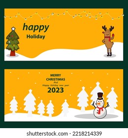 vector Christmas banner pack collection with illustration element for natal christimas day and happy new year greeting welcome holiday